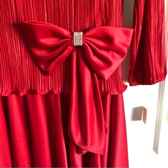 Vintage After Dark red 80’s party dress in size S - Picture 3 of 11